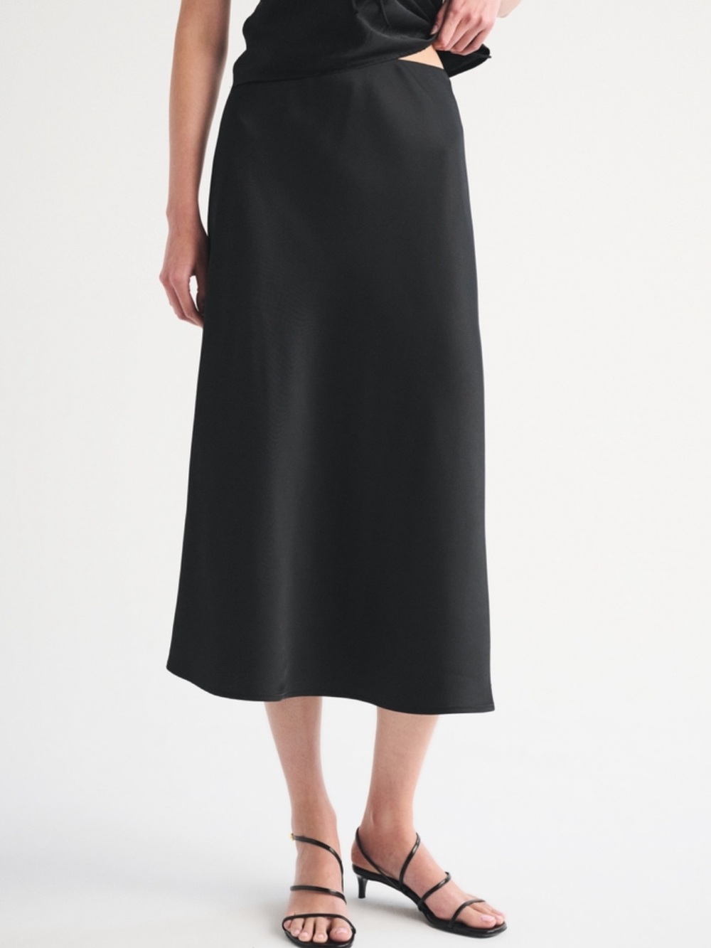 Abercrombie Satin Midi Skirt